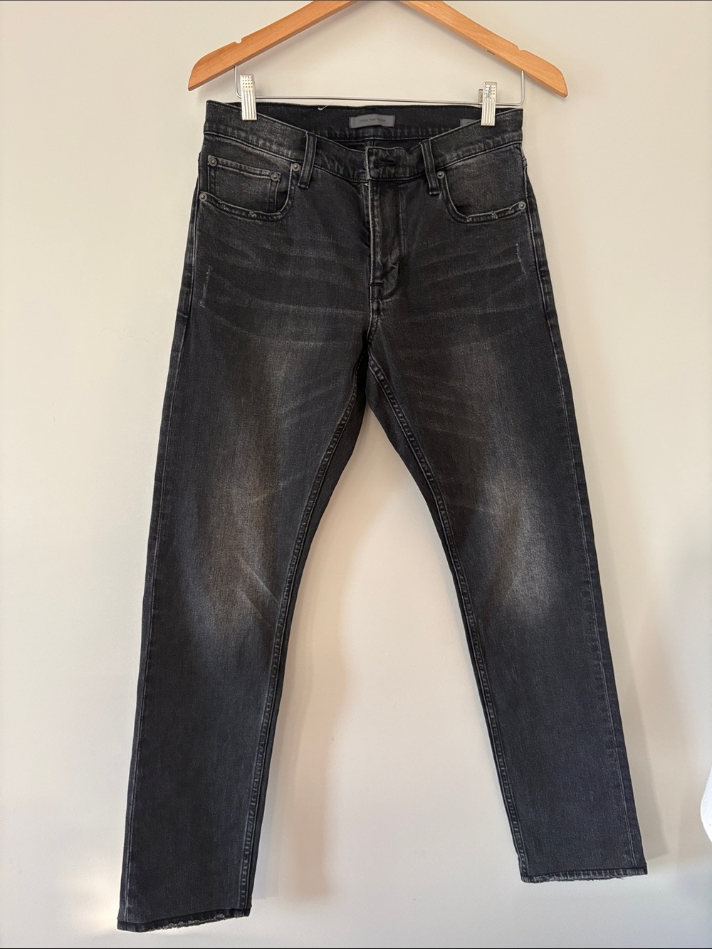 John Varvatos Men's Washed Black Slim Straight Jeans